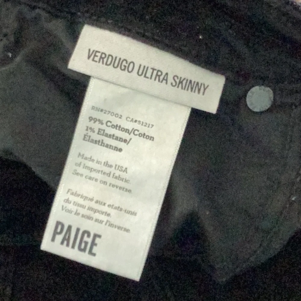 PAIGE Ultra Skinny Black Velvet Jeans - Picture 13 of 14